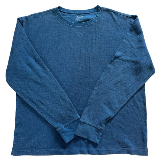 Large L.L.bean Blue Thin Waffle Knit Jumper