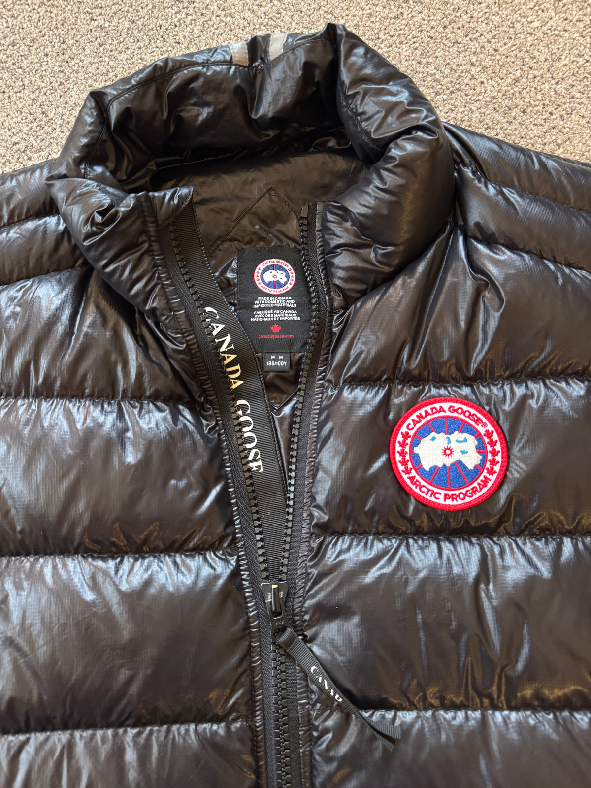 Medium Canada Goose Black Crofton Vest (Style Code: 2229M) Down Gilet Puffer Coat Used