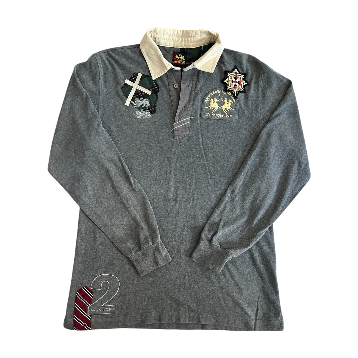 Large La Martina Grey Rugby Shirt
