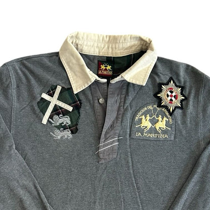 Large La Martina Grey Rugby Shirt