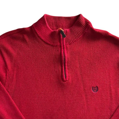 Extra large Chaps Red Heavy Knit 1/4 Zip