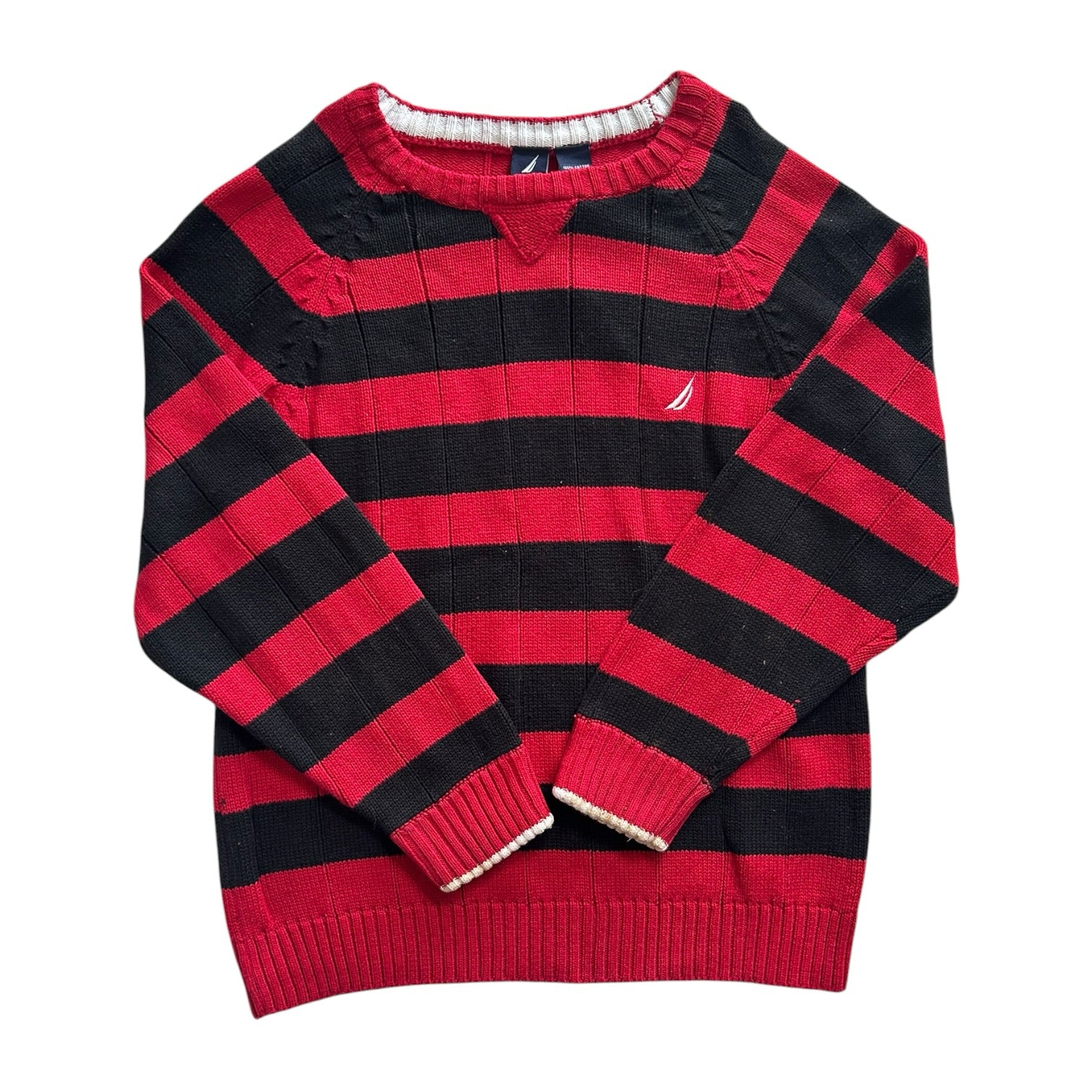 Aged 8 Nautica Red and Black Knitted Jumper
