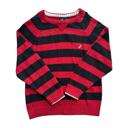 Aged 8 Nautica Red and Black Knitted Jumper