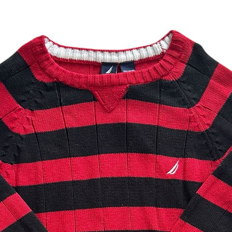 Aged 8 Nautica Red and Black Knitted Jumper