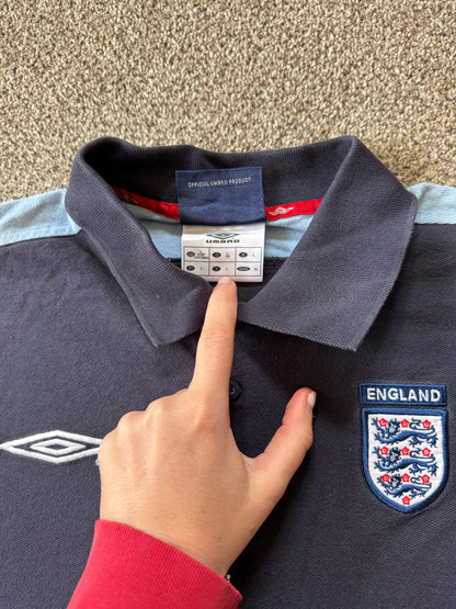 Large Umbro Navy England Football Polo Shirt