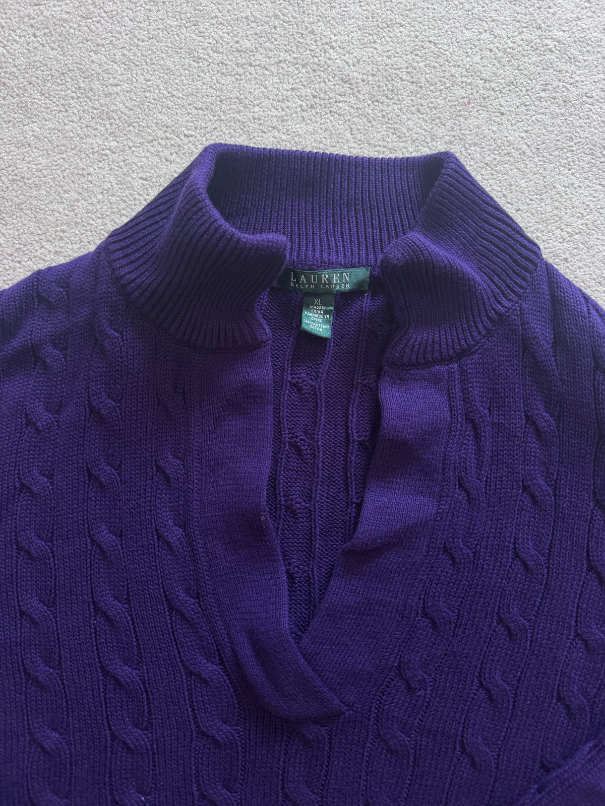 Woman's Extra large Ralph Lauren Purple Cable Knit