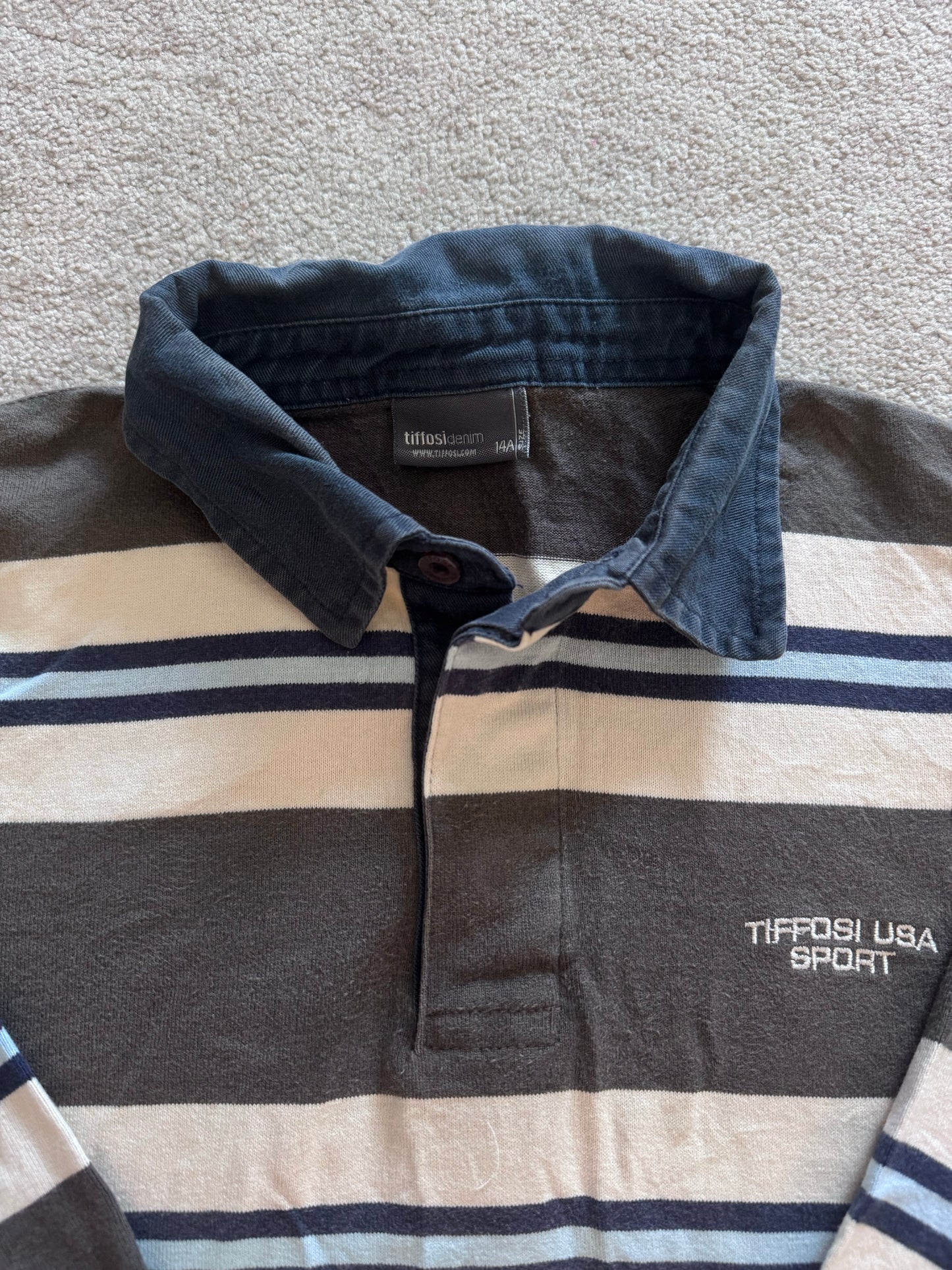 Small Tiffosi Brown Striped Rugby Shirt