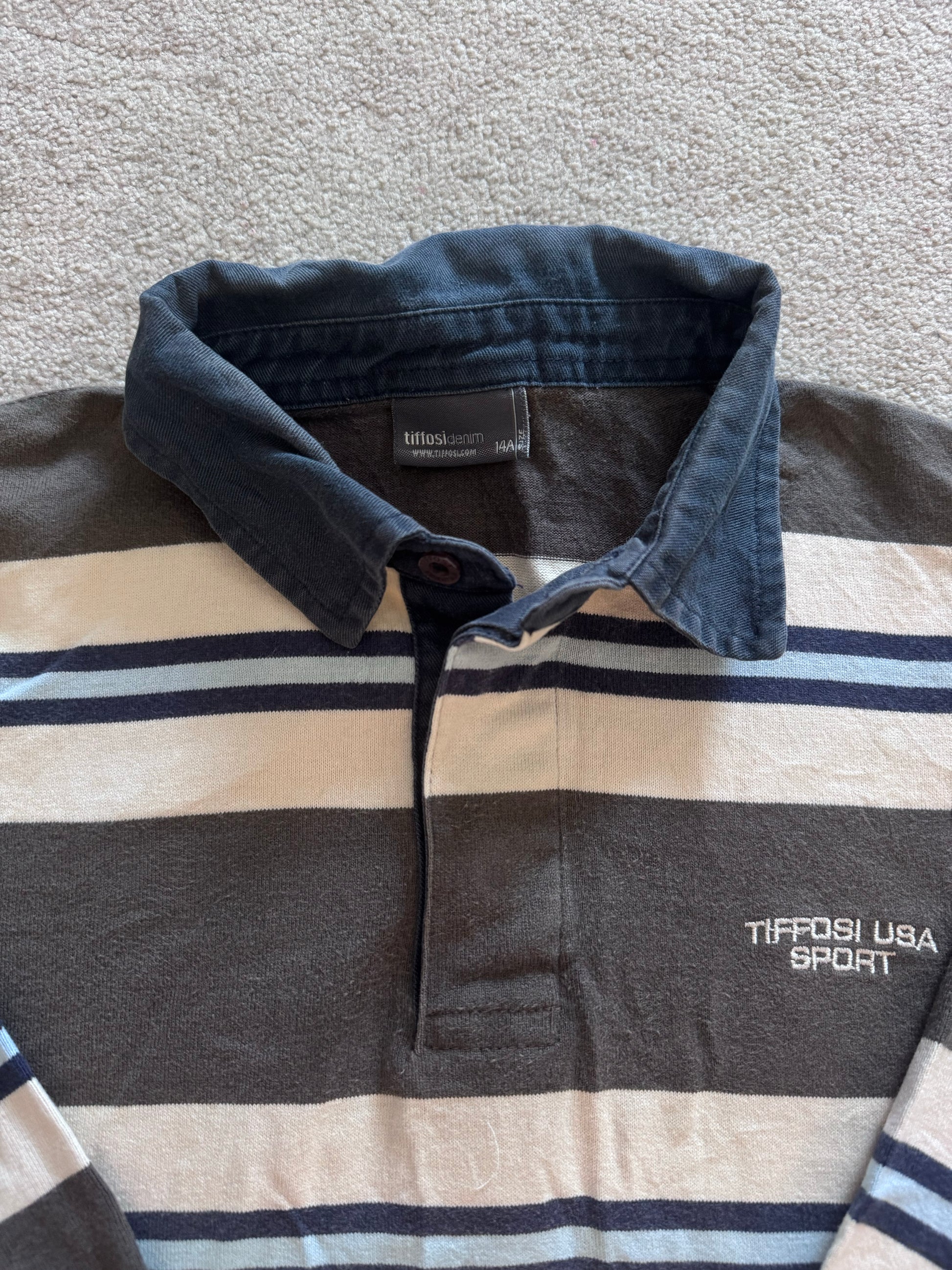 Small Tiffosi Brown Striped Rugby Shirt