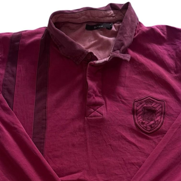 Large Brice Red Central Park Rugby Shirt