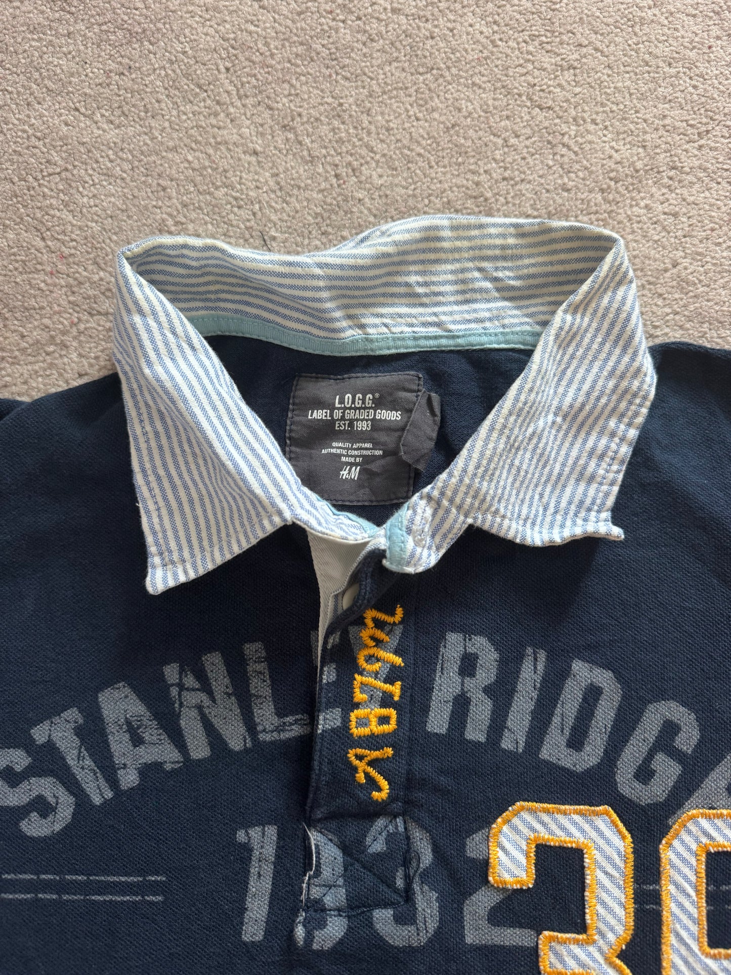 Aged 14 H&M Navy Mountain Rescue Rugby Shirt
