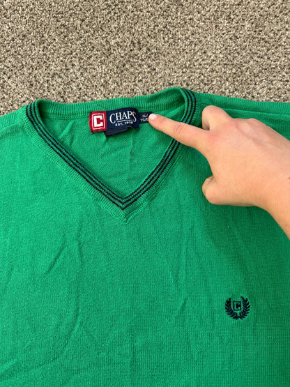 Extra large Chaps Bright Green V-Neck Jumper