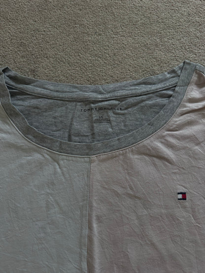 Woman's Large Tommy Hilfiger Grey, Pink and Cream Sleeveless T-Shirt