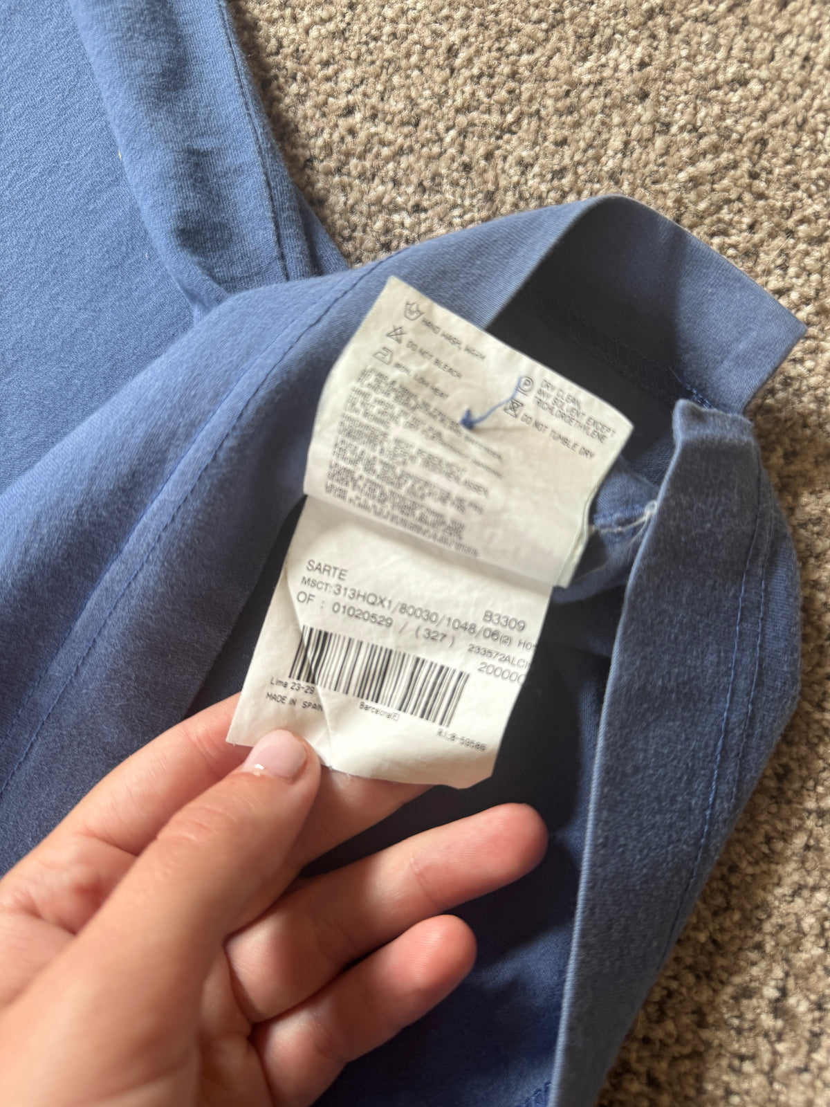 Large 90s Burberry Blue with Nova Check Detailed Rugby Shirt