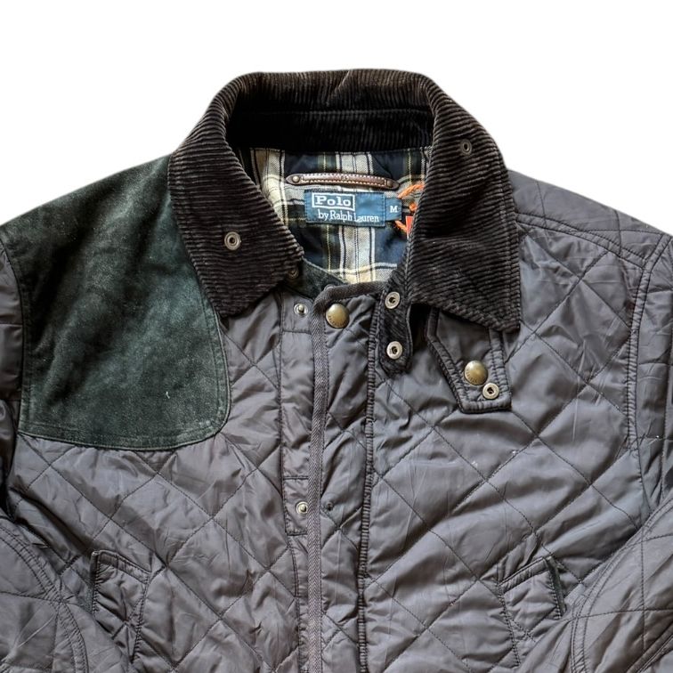 Medium Ralph Lauren Black Quilted Hunting Field Jacket