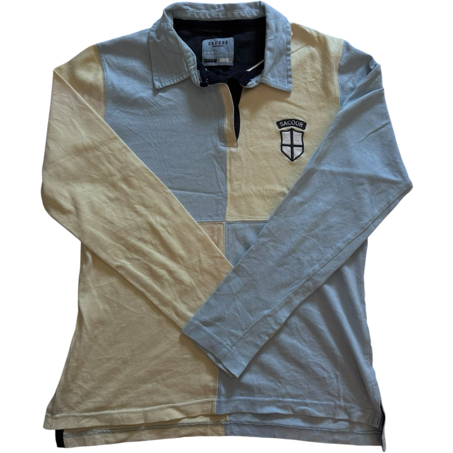 Medium Saccoor Blue and Yellowy Beige Rugby Shirt