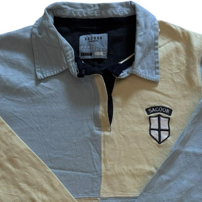 Medium Saccoor Blue and Yellowy Beige Rugby Shirt