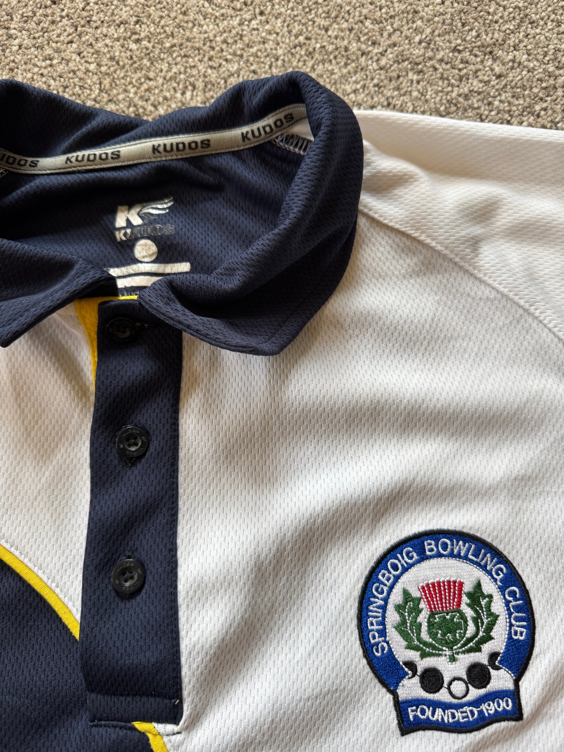 Large Kudos Navy Springboig Bowling Club Polo Shirt