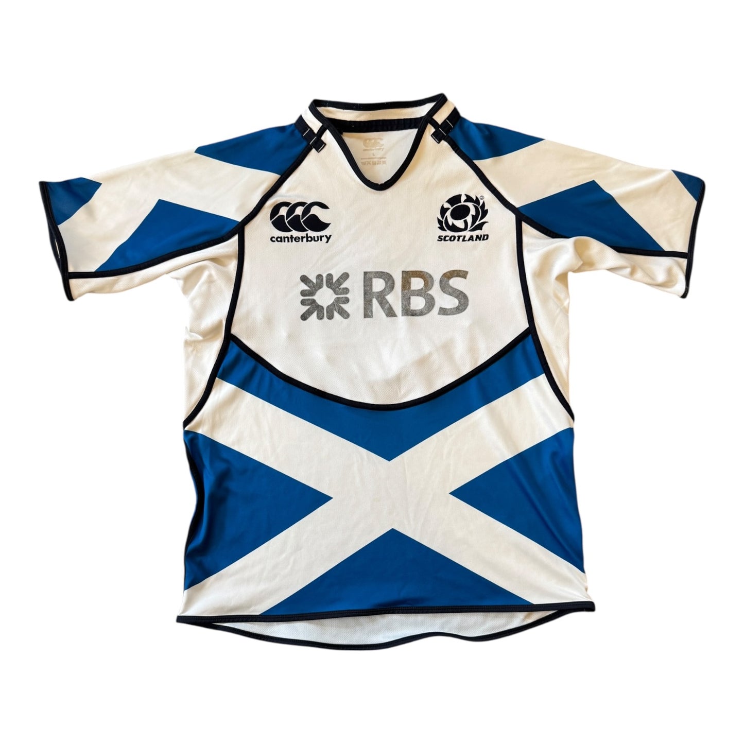 Large 2012/13 Canterbury White Scotland Rugby Shirt