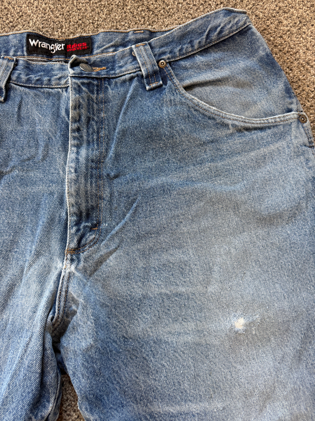 38/30 Wrangler Riggs Workwear Blue Denim Jeans