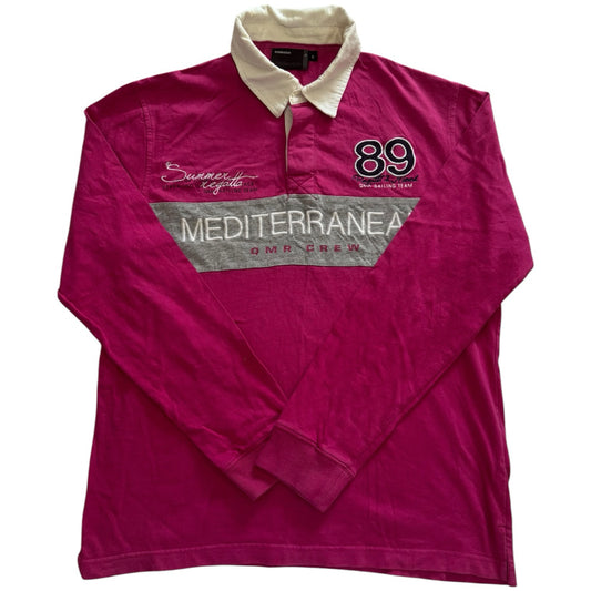 Small Quebramar Reddy Pink Sailing Rugby Shirt