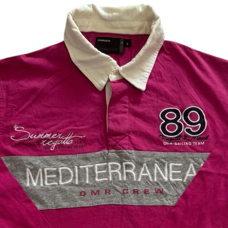 Small Quebramar Reddy Pink Sailing Rugby Shirt