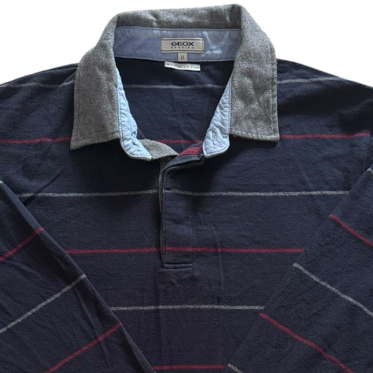 Extra large Geox Navy, Red and Grey Rugby Shirt