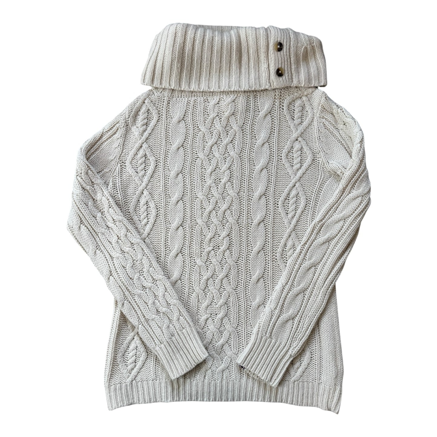 Woman's Medium Tommy Hilfiger Creamy White Turtle Neck Cable Knit Jumper
