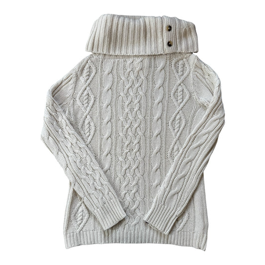 Woman's Medium Tommy Hilfiger Creamy White Turtle Neck Cable Knit Jumper