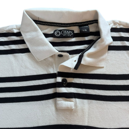 Large Chaps White and Black Polo Shirt