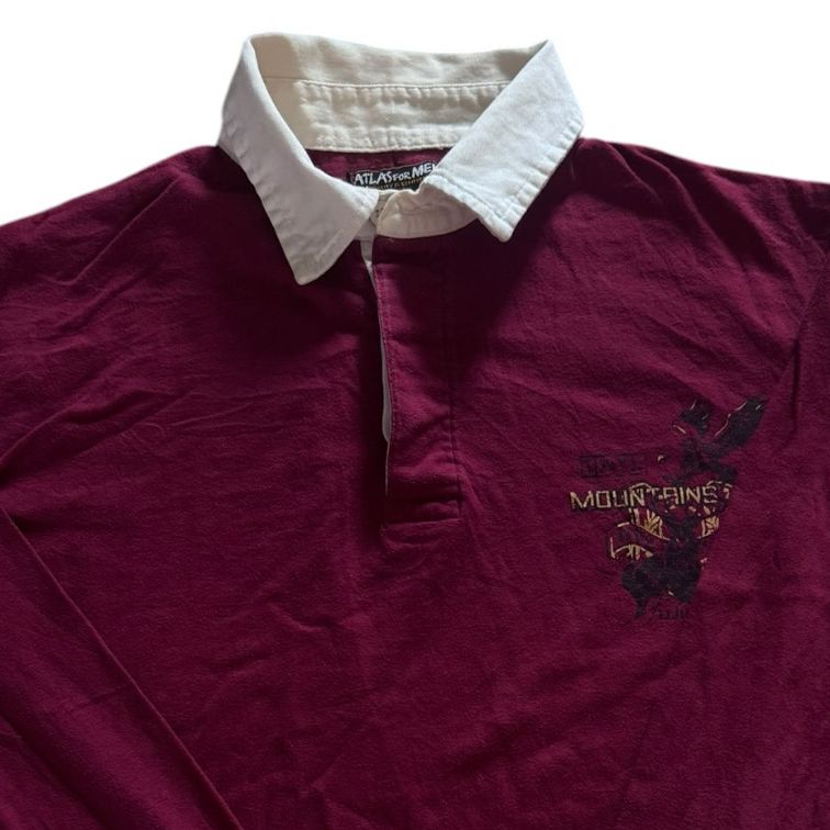 Medium Atlas For Men Deep Red Rugby Shirt