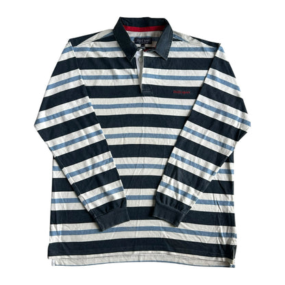 Large Dutti Sport Blue, Navy and White Rugby Shirt
