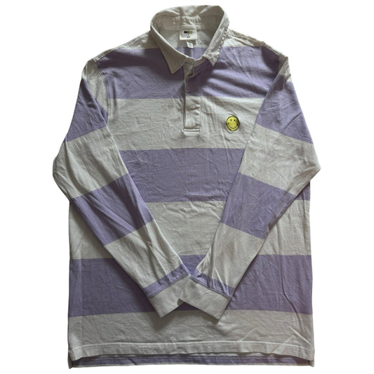 Extra large Smiley White and Purple Rugby Shirt