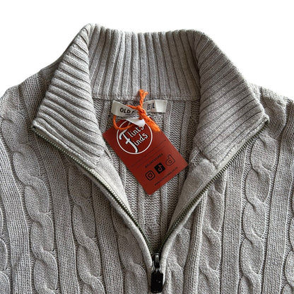 Large Old Navy Beige Cable Knit 1/4 Zip
