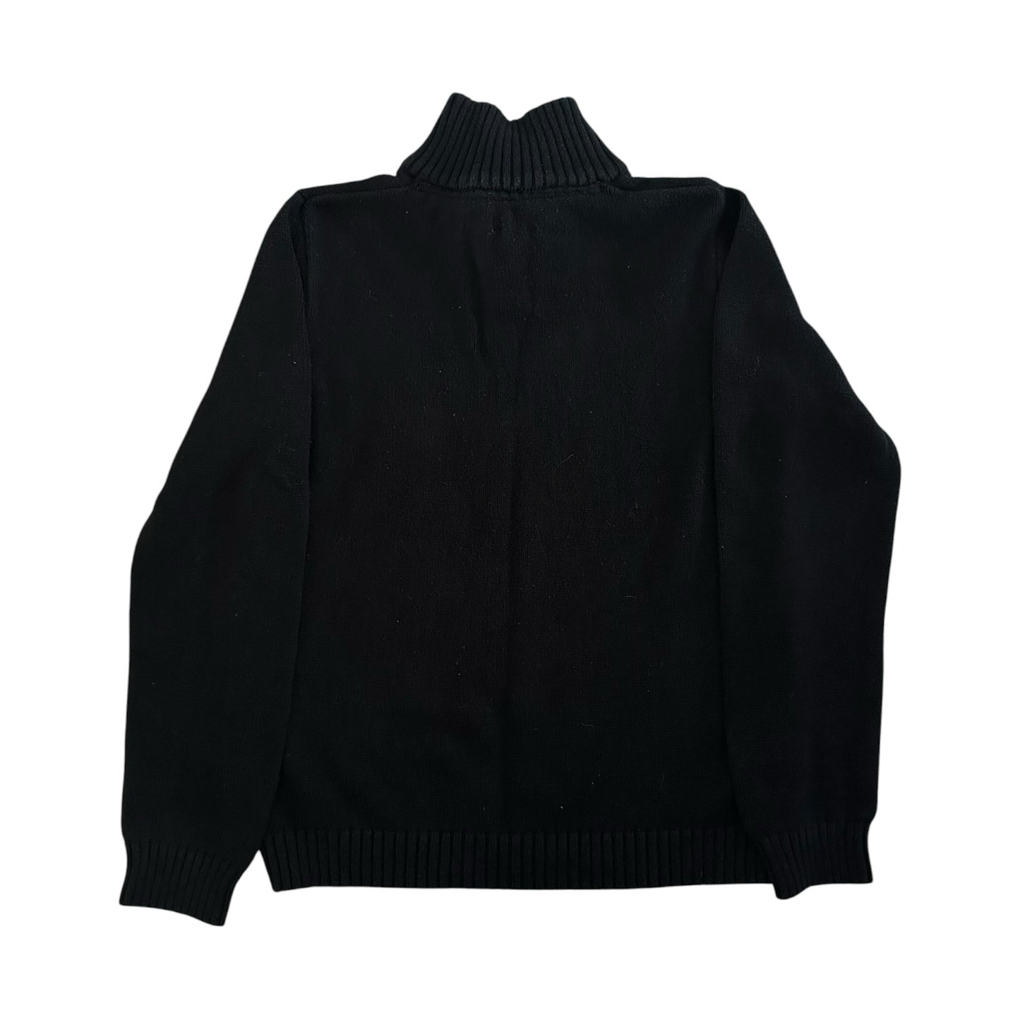 Aged 14-16 Chaps Black Knitted 1/4 Button Jumper