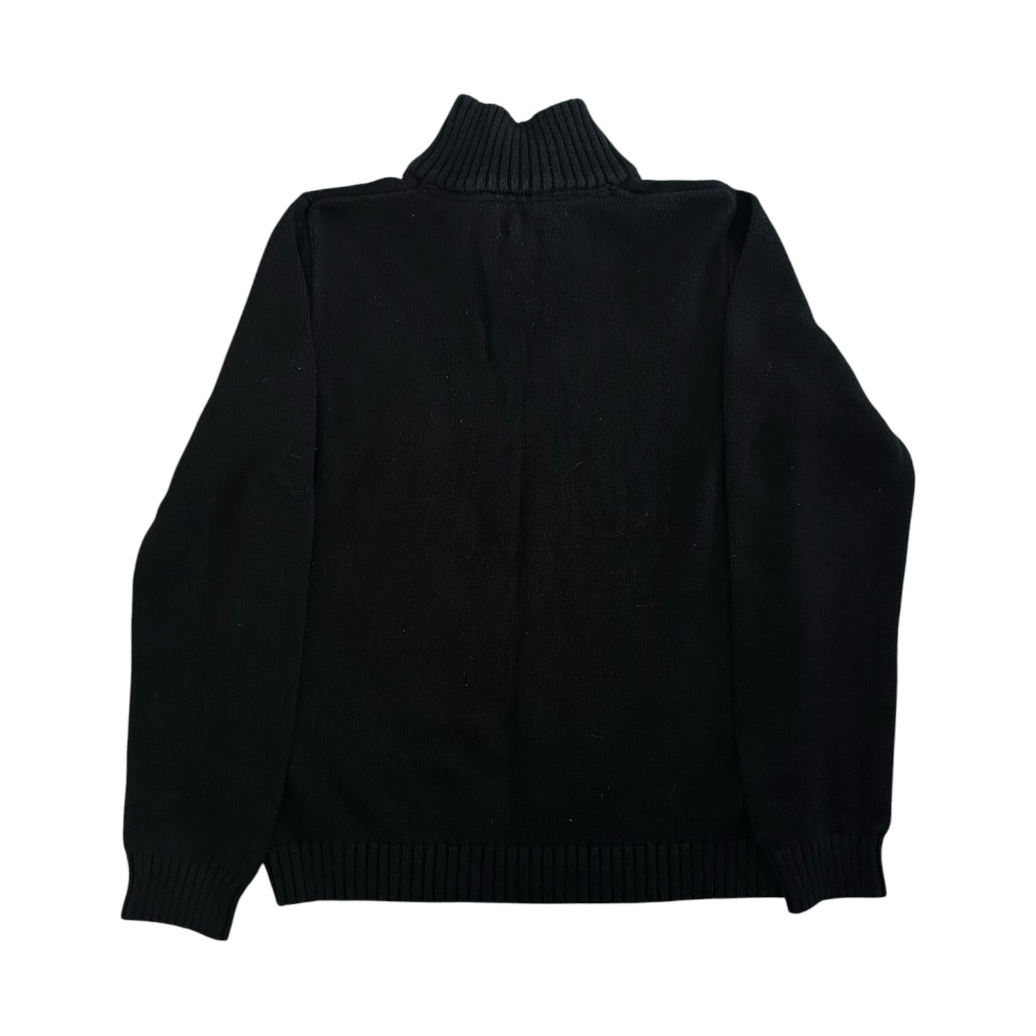 Aged 14-16 Chaps Black Knitted 1/4 Button Jumper