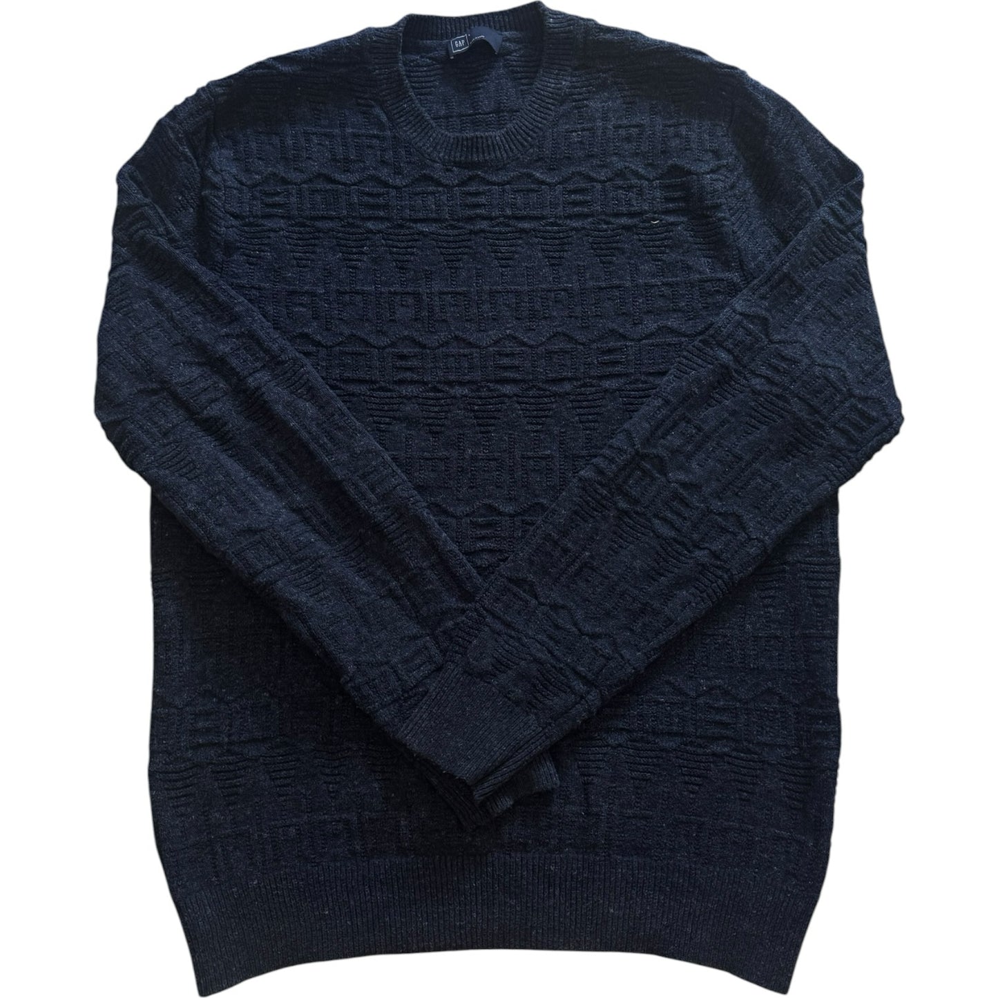 Large Gap Navy Blue Knitted Textured Jumper