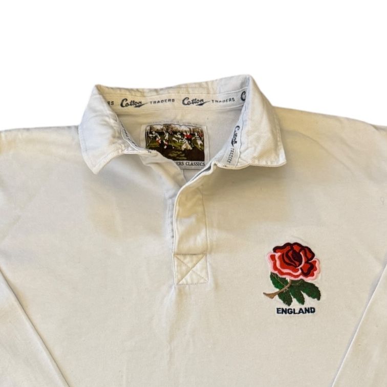 Large Cotton Traders White Rugby Shirts