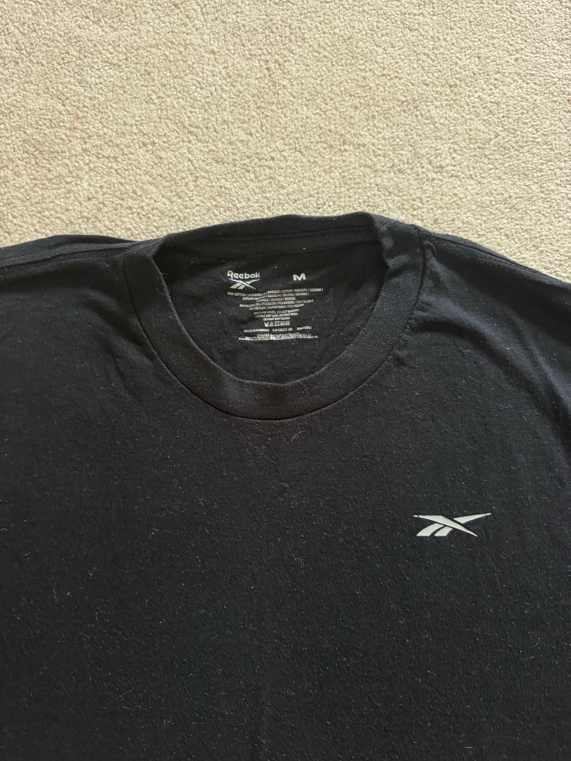 Medium Reebok Black Plain T-Shirt