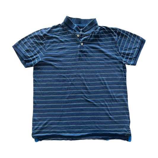 Medium Old Navy Blue and White Polo Shirt