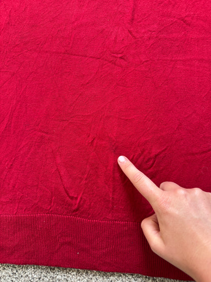 Small Nautica Red V-Neck Jumper - stains
