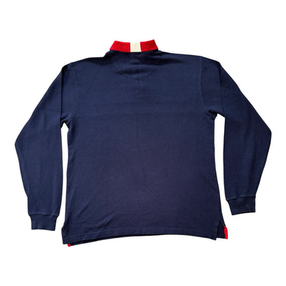 Medium Polo Sport Ralph Lauren Navy, White and Red Long Sleeved Polo Shirt
