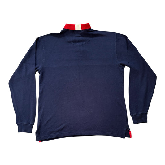 Medium Polo Sport Ralph Lauren Navy, White and Red Long Sleeved Polo Shirt