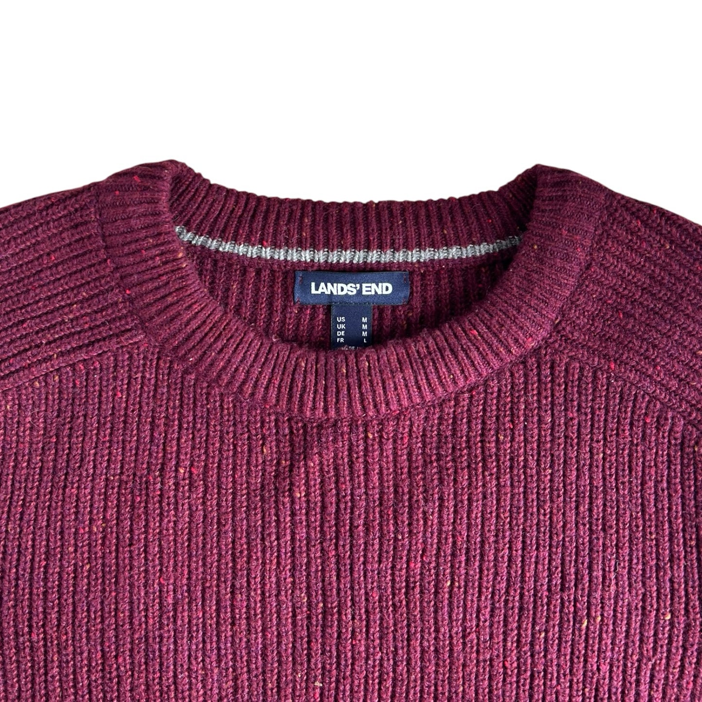 Medium Lands' End Burgundy Red Knitted Jumper