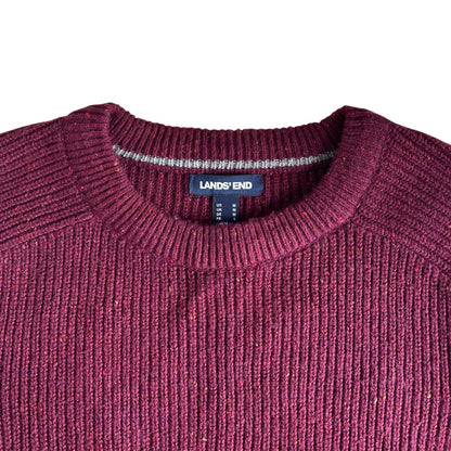 Medium Lands' End Burgundy Red Knitted Jumper