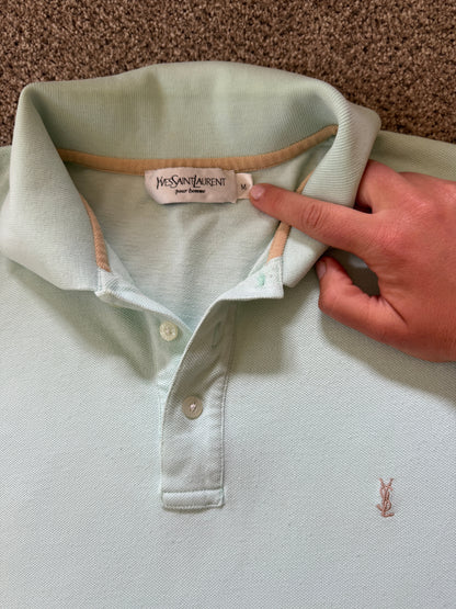 Medium Yves Saint Laurent Mint Green Polo Shirt