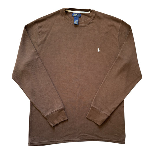 XXL Ralph Lauren Brown Waffle Thin Sweatshirt