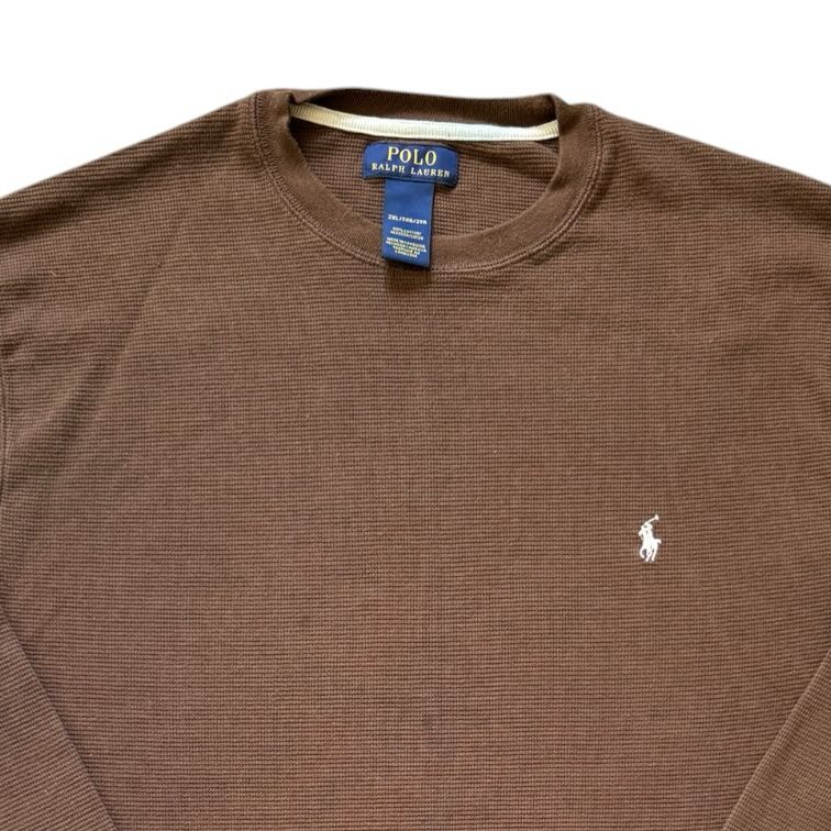 XXL Ralph Lauren Brown Waffle Thin Sweatshirt