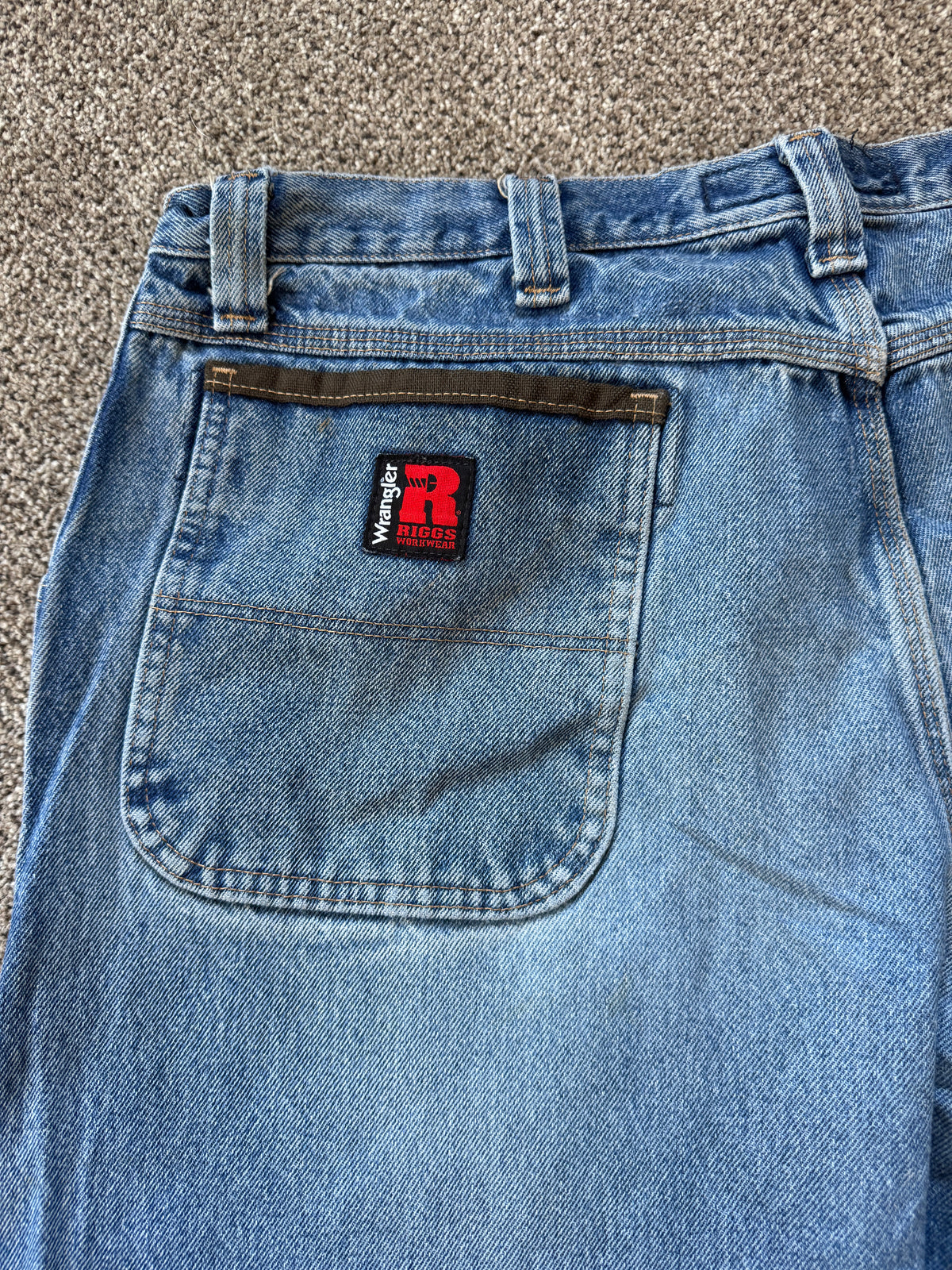 38/30 Wrangler Riggs Workwear Blue Denim Jeans