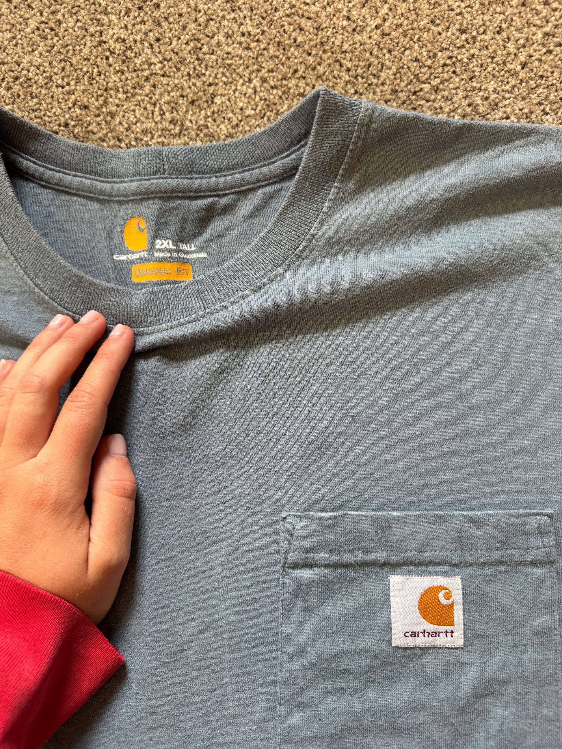 XXL tall Carhartt Blue Pocket T-Shirt