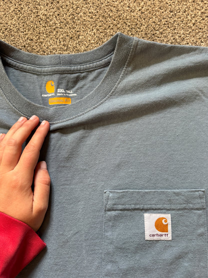 XXL tall Carhartt Blue Pocket T-Shirt